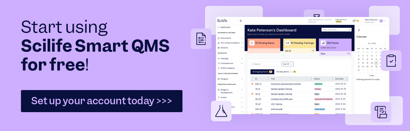 Start using Scilife eQMS for free | Scilife 