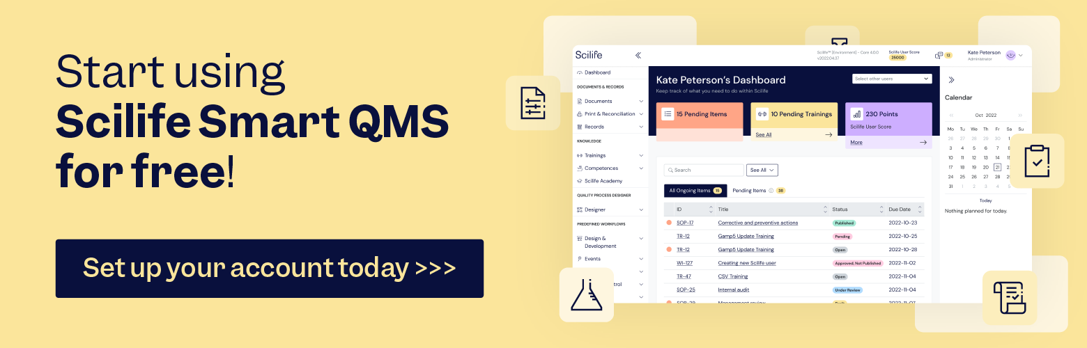 Start using Scilife eQMS for free | Scilife 
