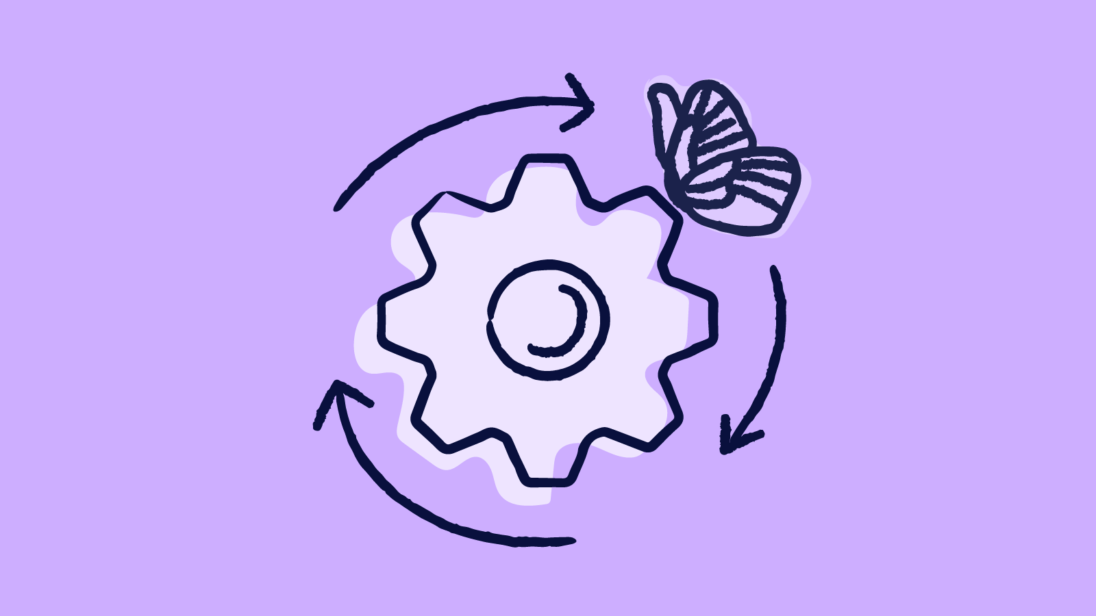 Illustration of gear and butterfly | Scilife