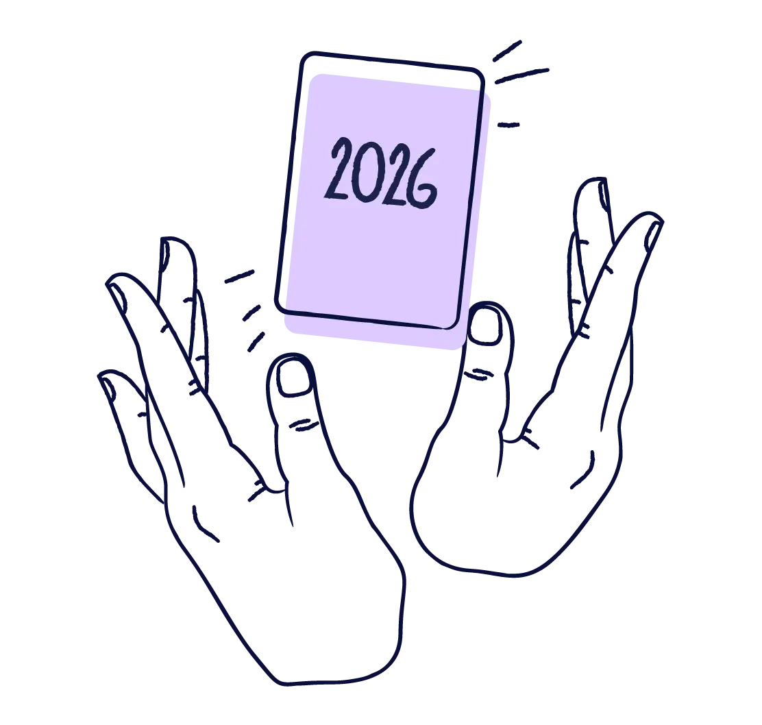 Illustration of hands holding 2026 report | Scilife