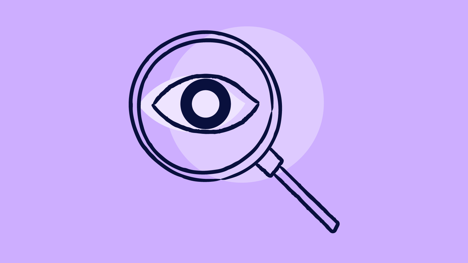 Magnifying glass with an eye inside, representing visibility and transparency in quality management | Scilife