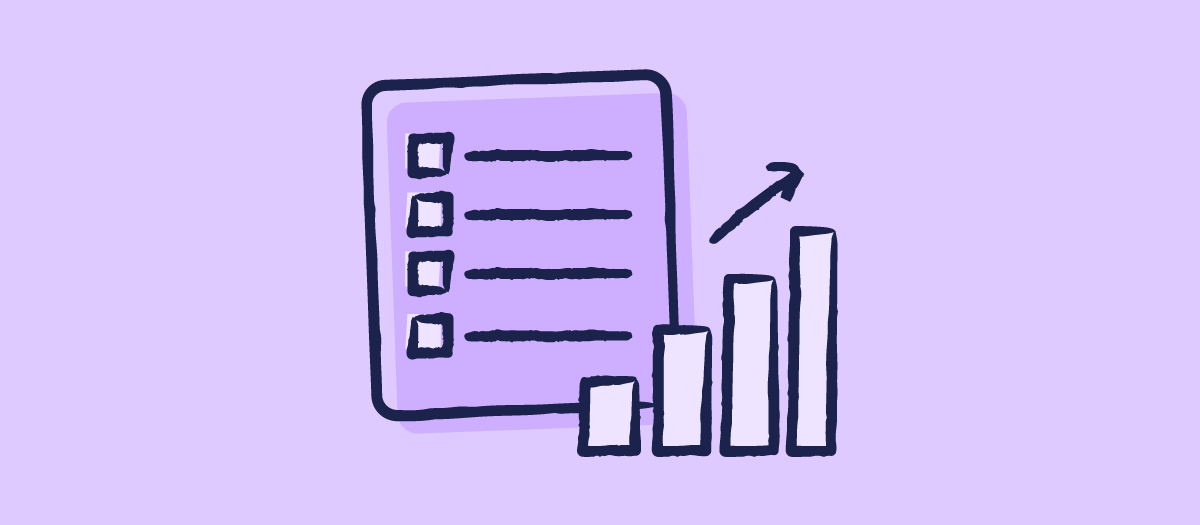 Checklist with upward bar chart | Scilife
