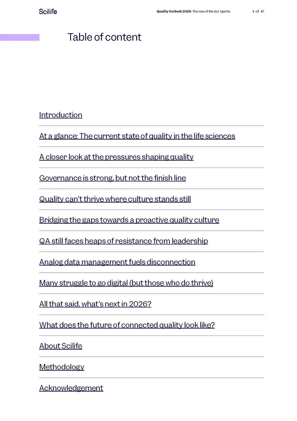 Index of the Global Quality Outlook 2026 | Scilife