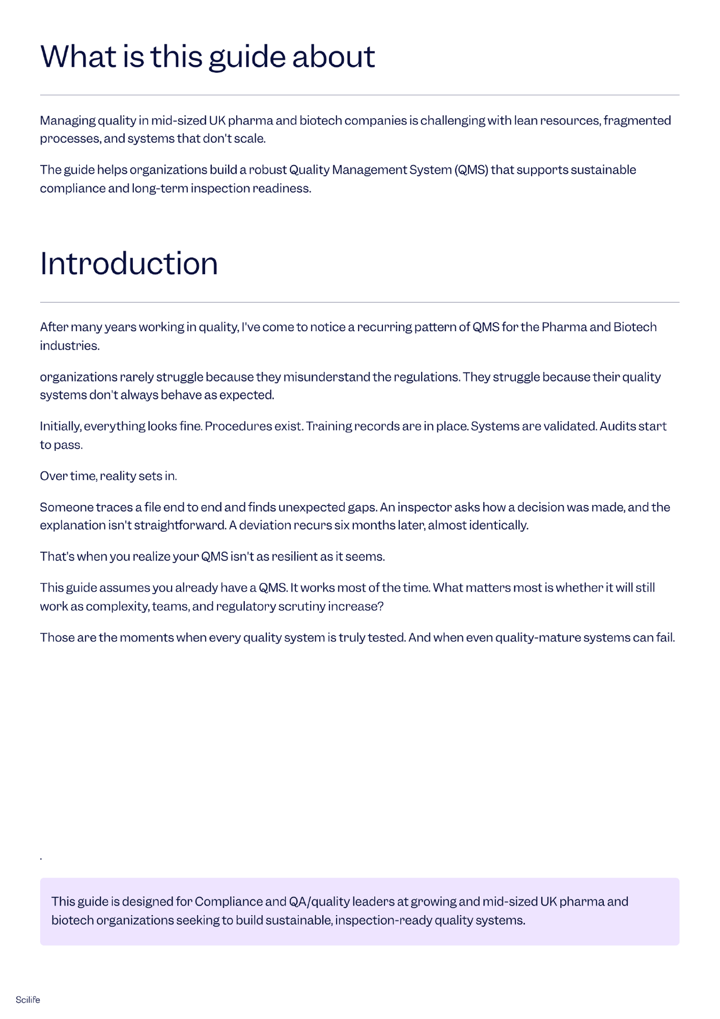 A guide to building a resilient quality system for UK pharma and biotech | Scilife