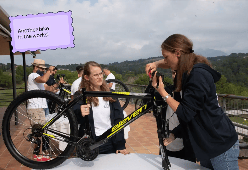 Two Scilife employees building a bike handle | Scilife