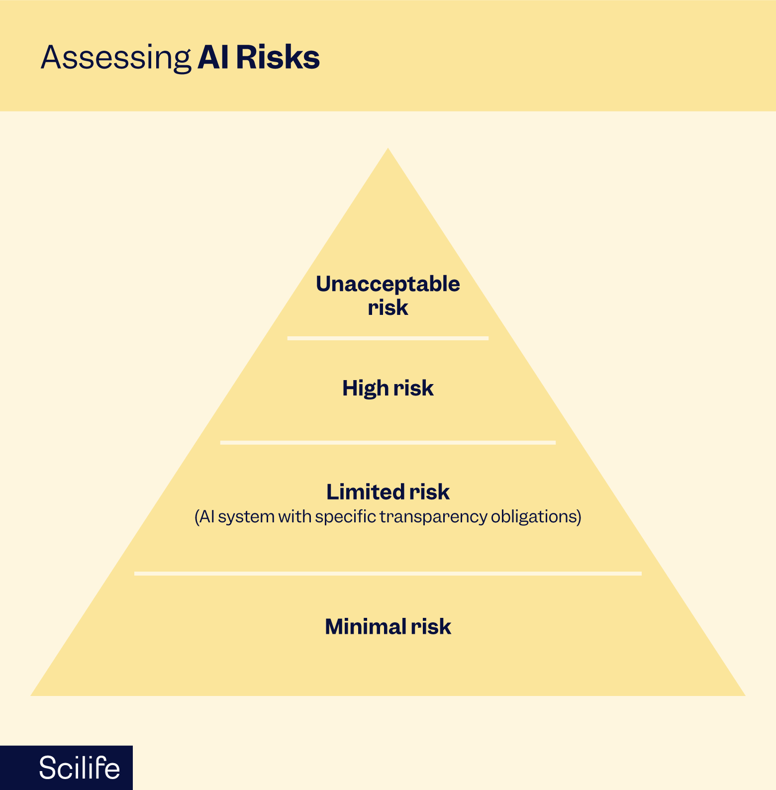 Infographic that shows how to asses AI risks | Scilife