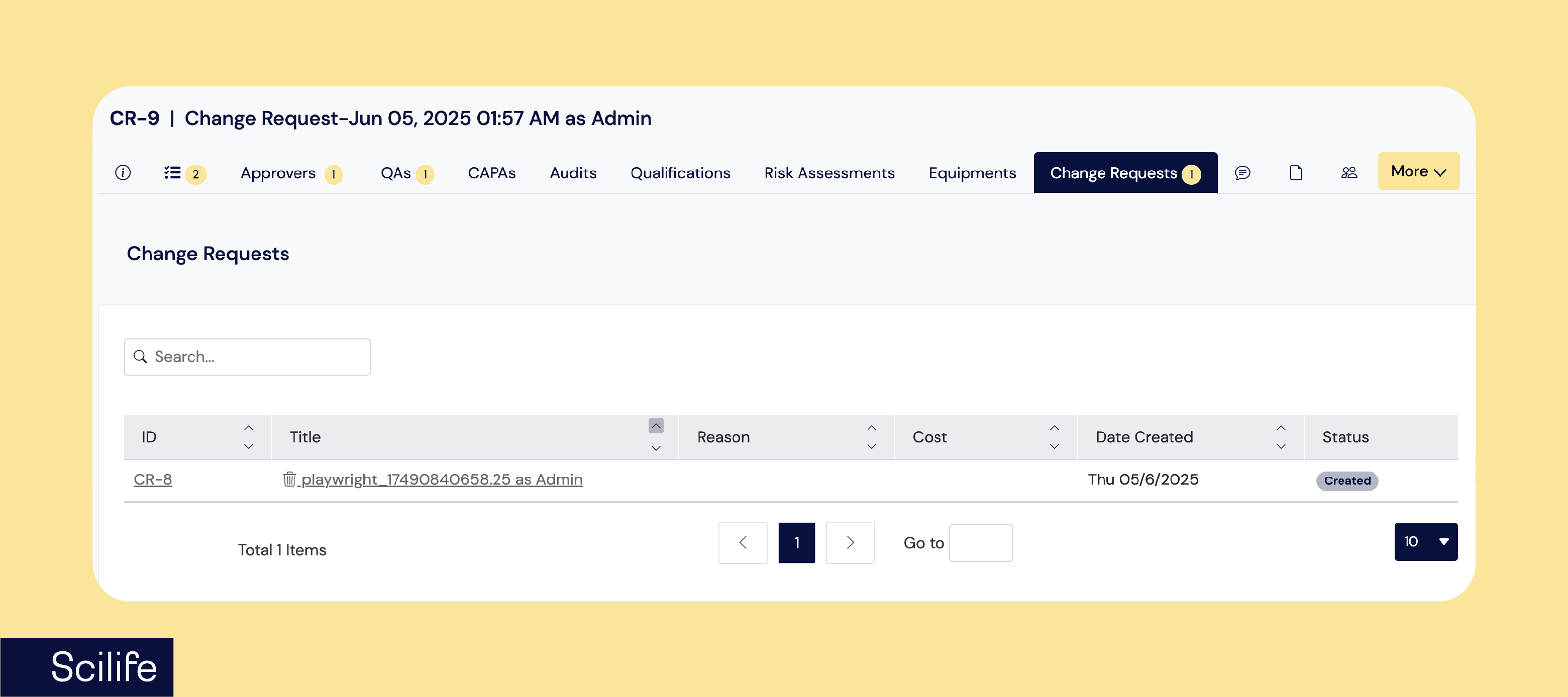 CC-Change request screenshot