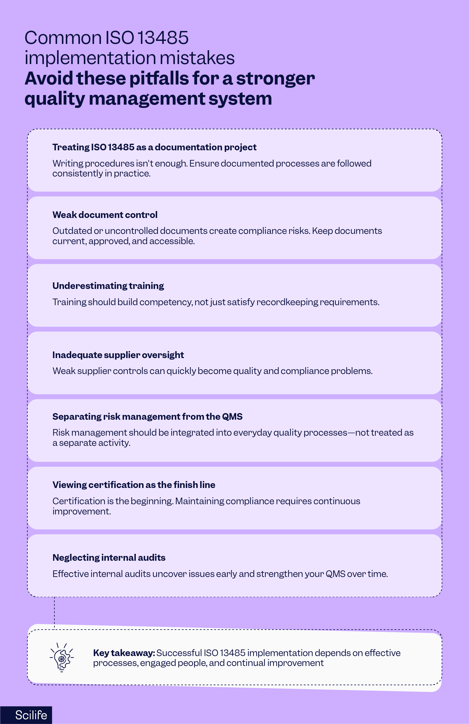 Common ISO13485 implementation mistakes