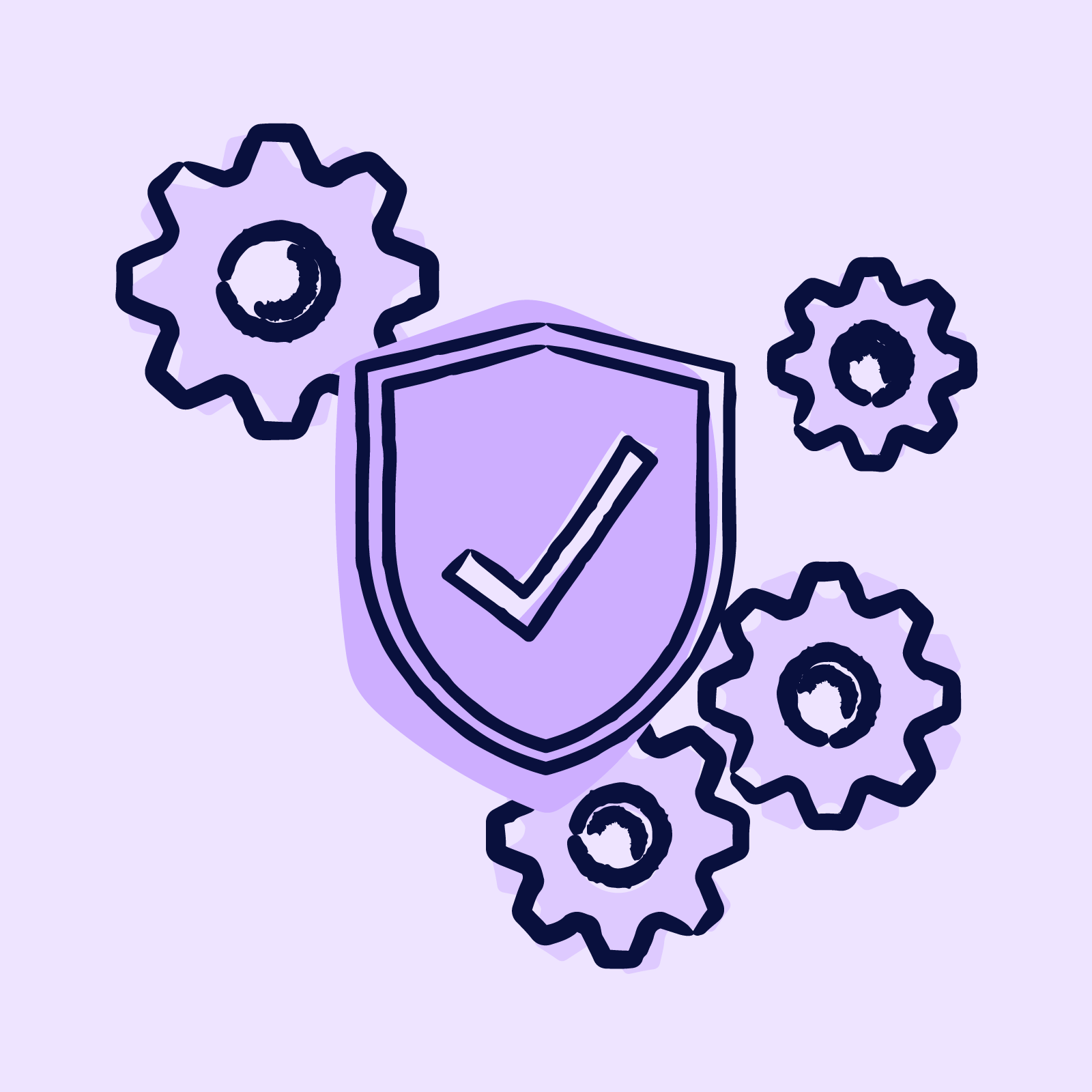 Illustration showing a shield with a checkmark, representing compliance | Scilife