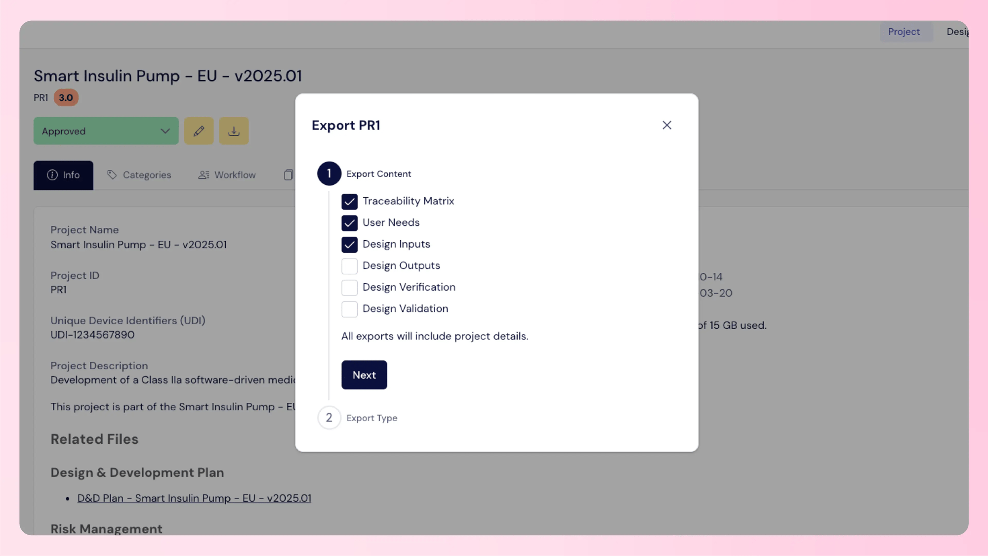 Export wizard to create audit-ready reports | Scilife