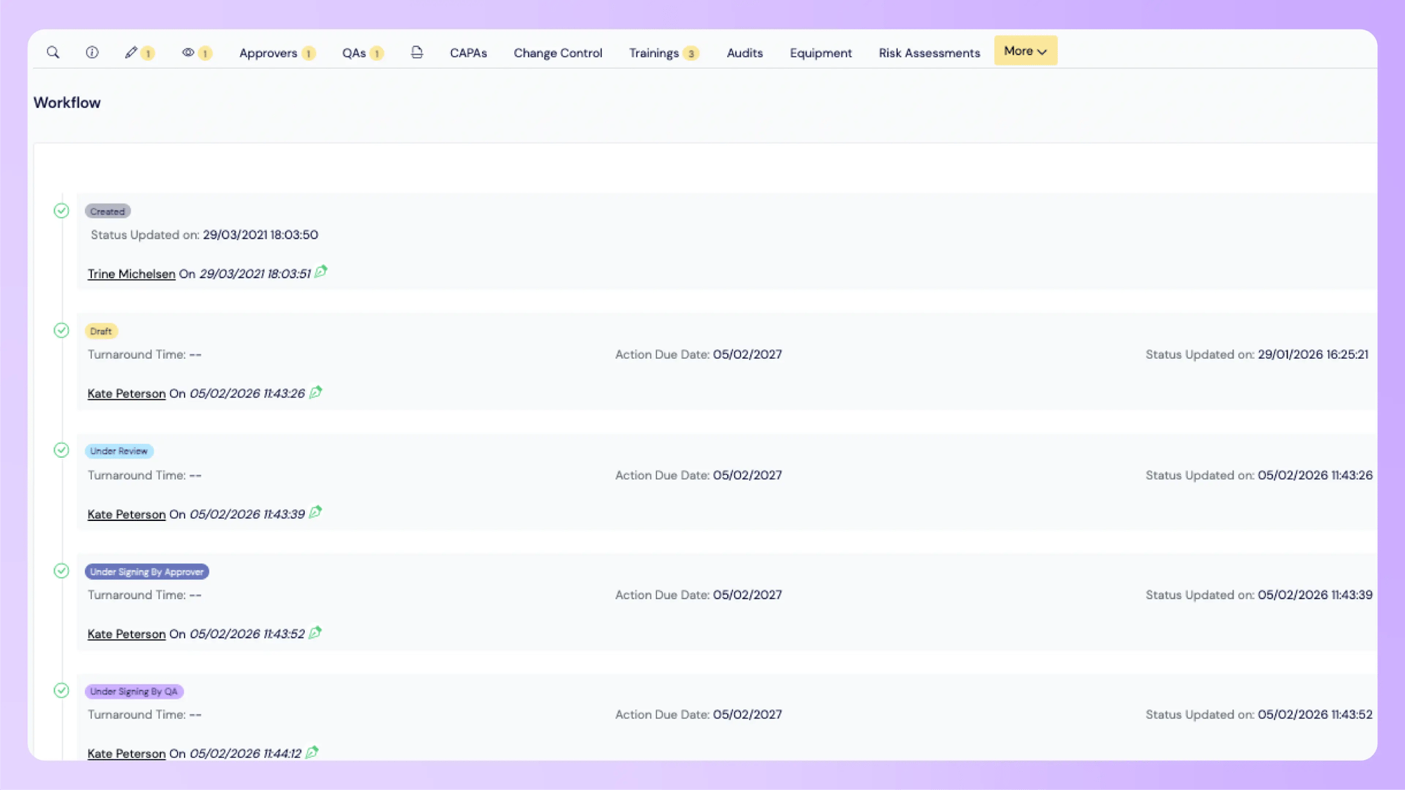 Document control approval workflow | Scilife