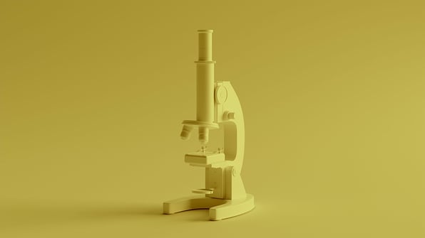 Microscope 3d illustration in order to represent Life Science research | QualityKick