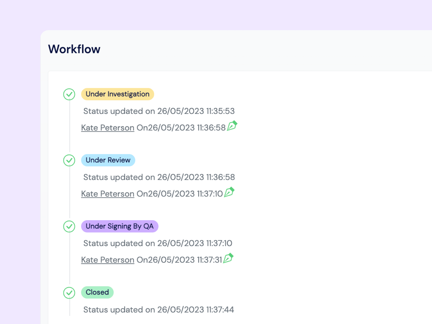Document workflow cascade | Scilife