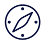 Compass icon to represent Scilife's guidance during partnership onboarding and support.