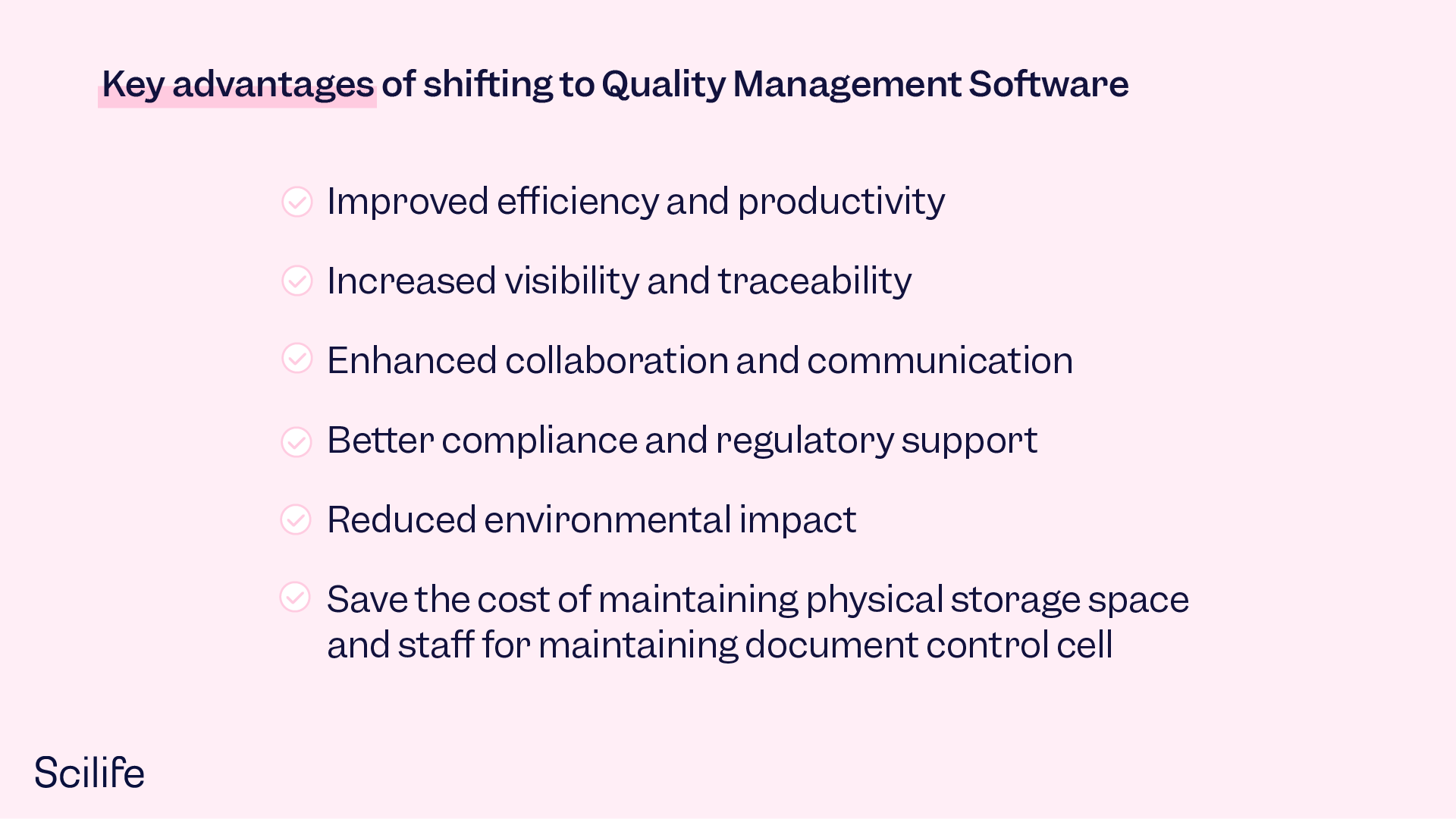 Key advantages of shifting to a Quality Management Software | Scilife