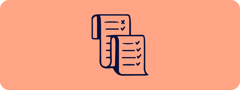 Stacked documents with checkmarks on orange background, symbolizing organized and approved change management | Scilife