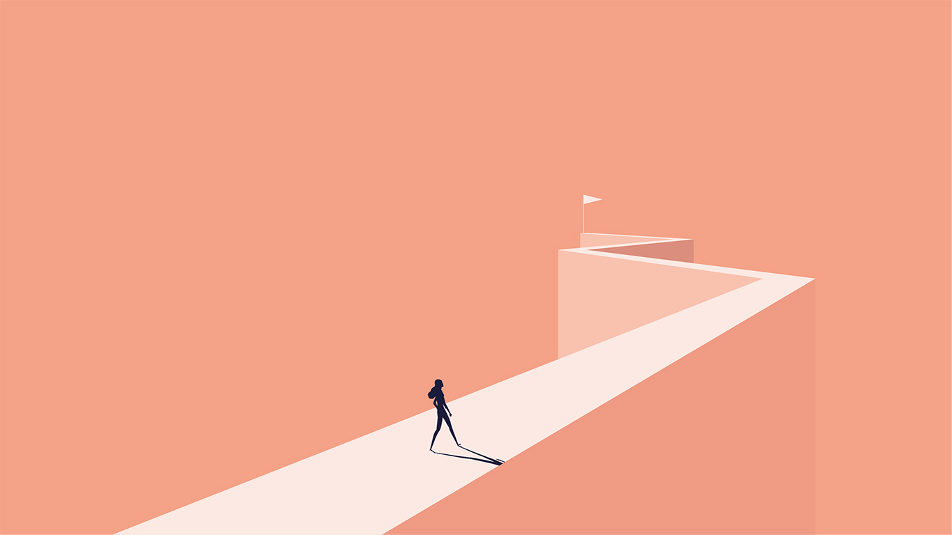 Digital illustration of a person walking on a way with a final goal to represent our Remote Audit's Guide | Scilife.