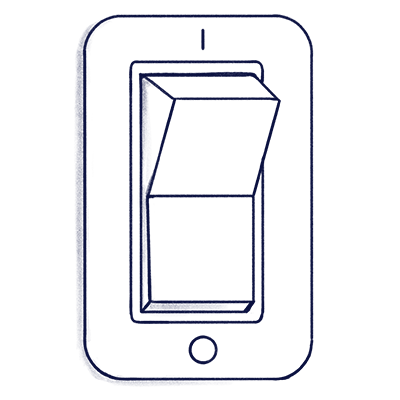 Illustration of a switch to turn on the Smart Quality light with Scilife Smart Quality Management Software | Scilife