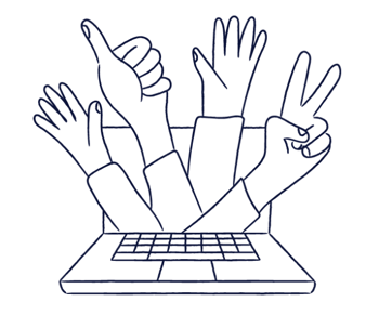 Illustration representing our 100% remote team | Scilife