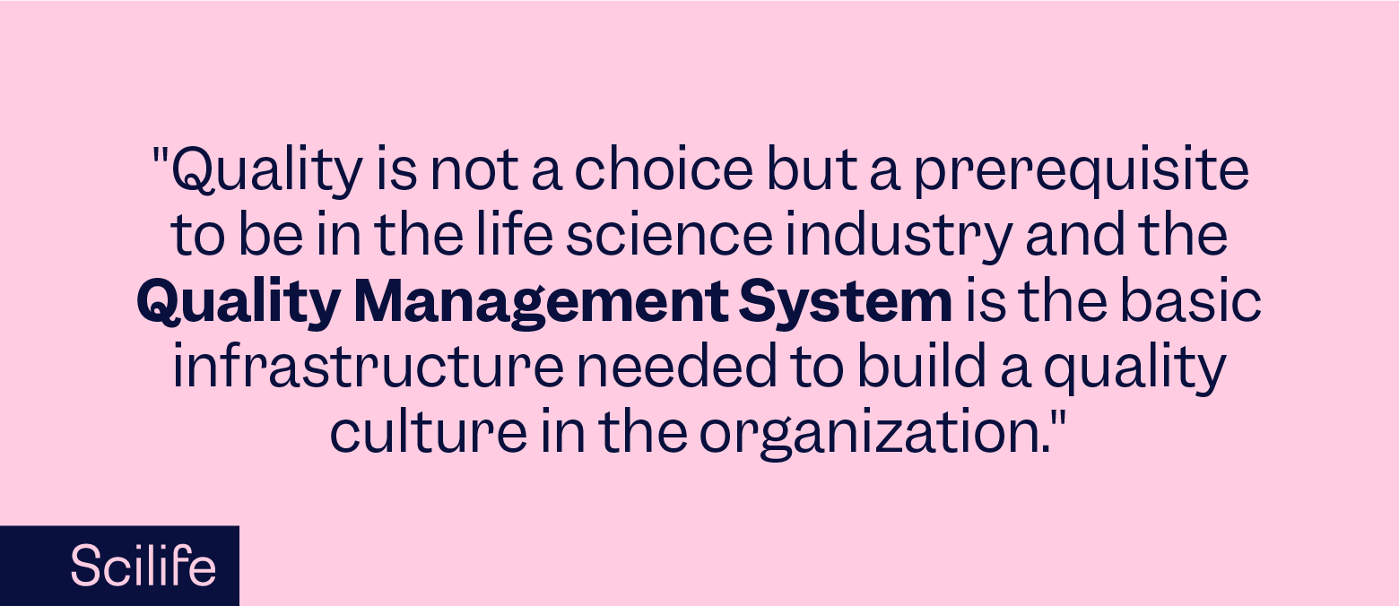Quote about the importance of a Quality Management System | Scilife