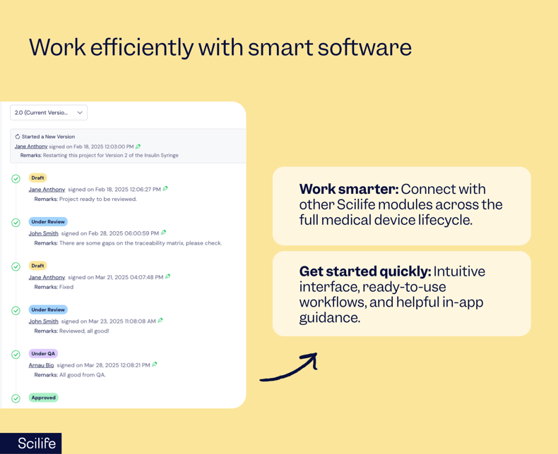 Medical device teams work efficiently with QMS software | Scilife