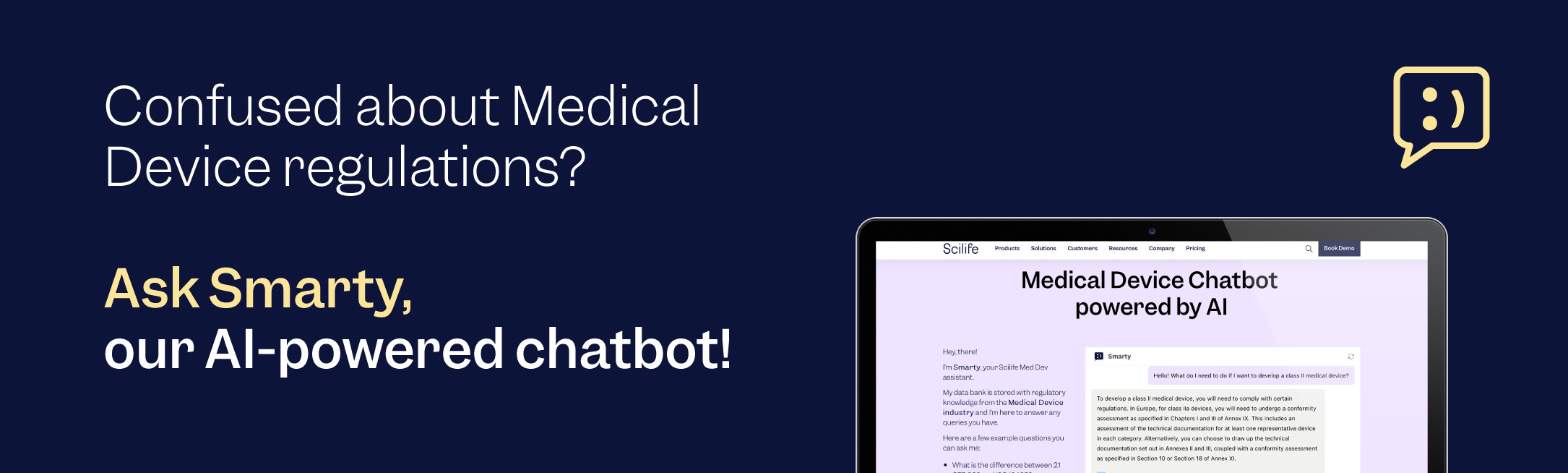 Smarty, AI-powered Medical Devices chatbot | Scilife 