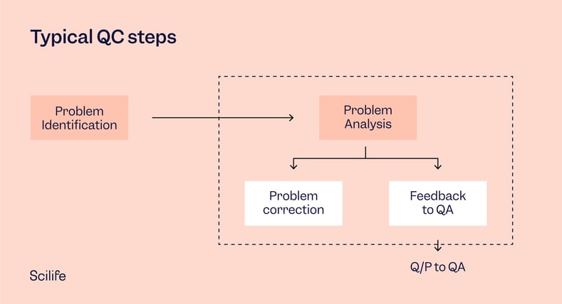 Infographic that represents the typical QC Steps | Scilife