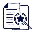 Illustrated document with stars showing premium quality resources for life sciences | Scilife