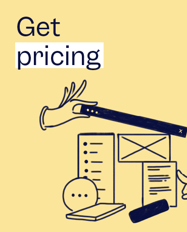 Illustration that shows where to get the pricing information for Scilife Smart Quality Management Software