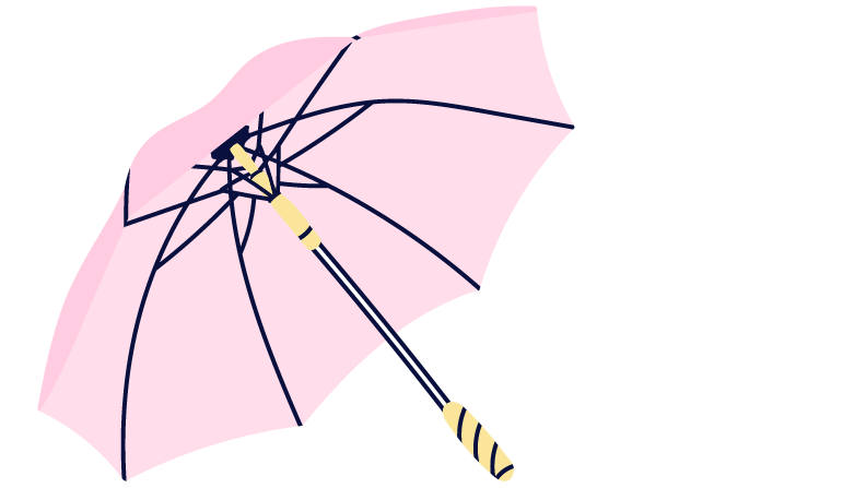 illustration of a pink umbrella to explain how Scilife helps Medicinal Cannabis companies to be always audit-ready