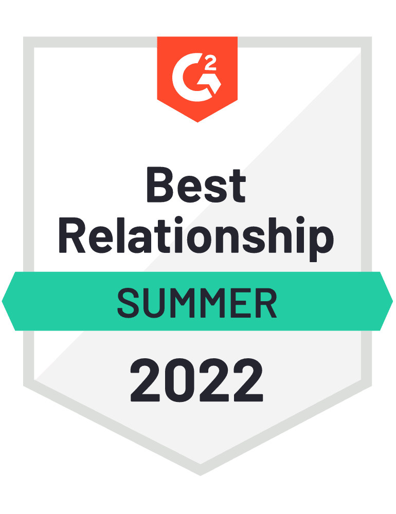 Scilife's G2 Badge for Best Relationship