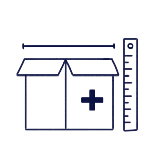 Hand drawn illustration of a box and a ruler to represent Design & Development solution for Medical Devices by Scilife eQMS | Scilife