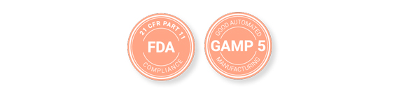 FDA 21 CFR part 11 and GAMP 5 stamps