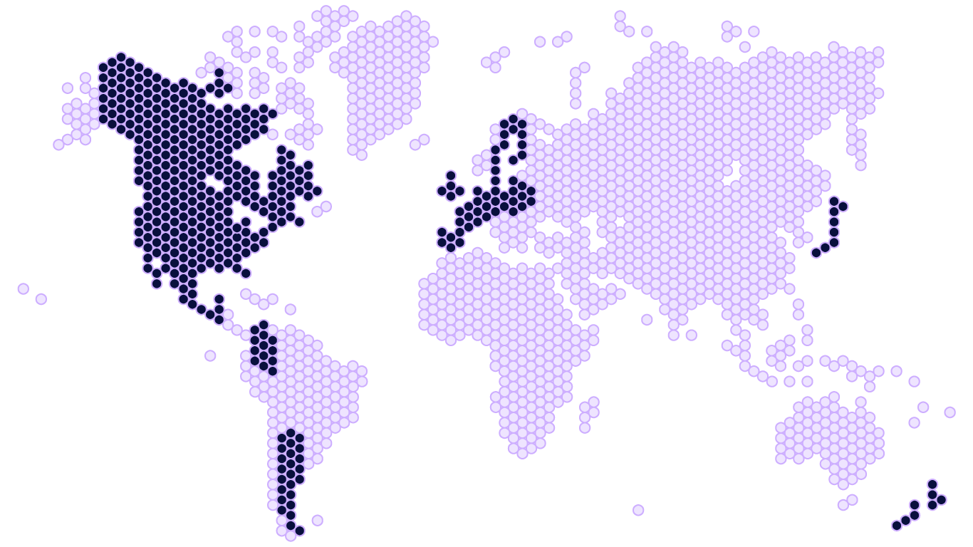World map infographic where countries where Scilife has users highlighted