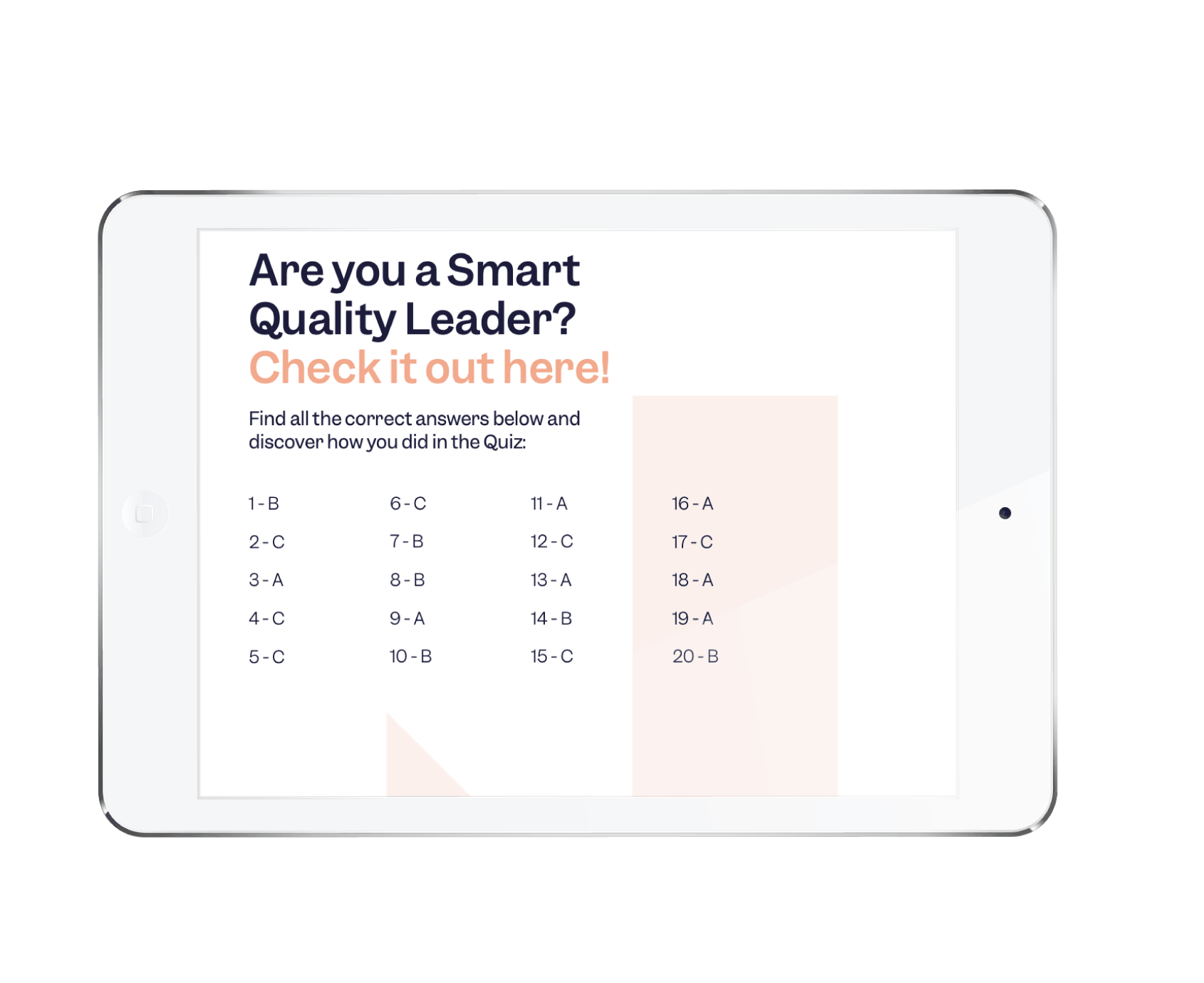 Mockup of the Smart Quality Maturity Level Quiz